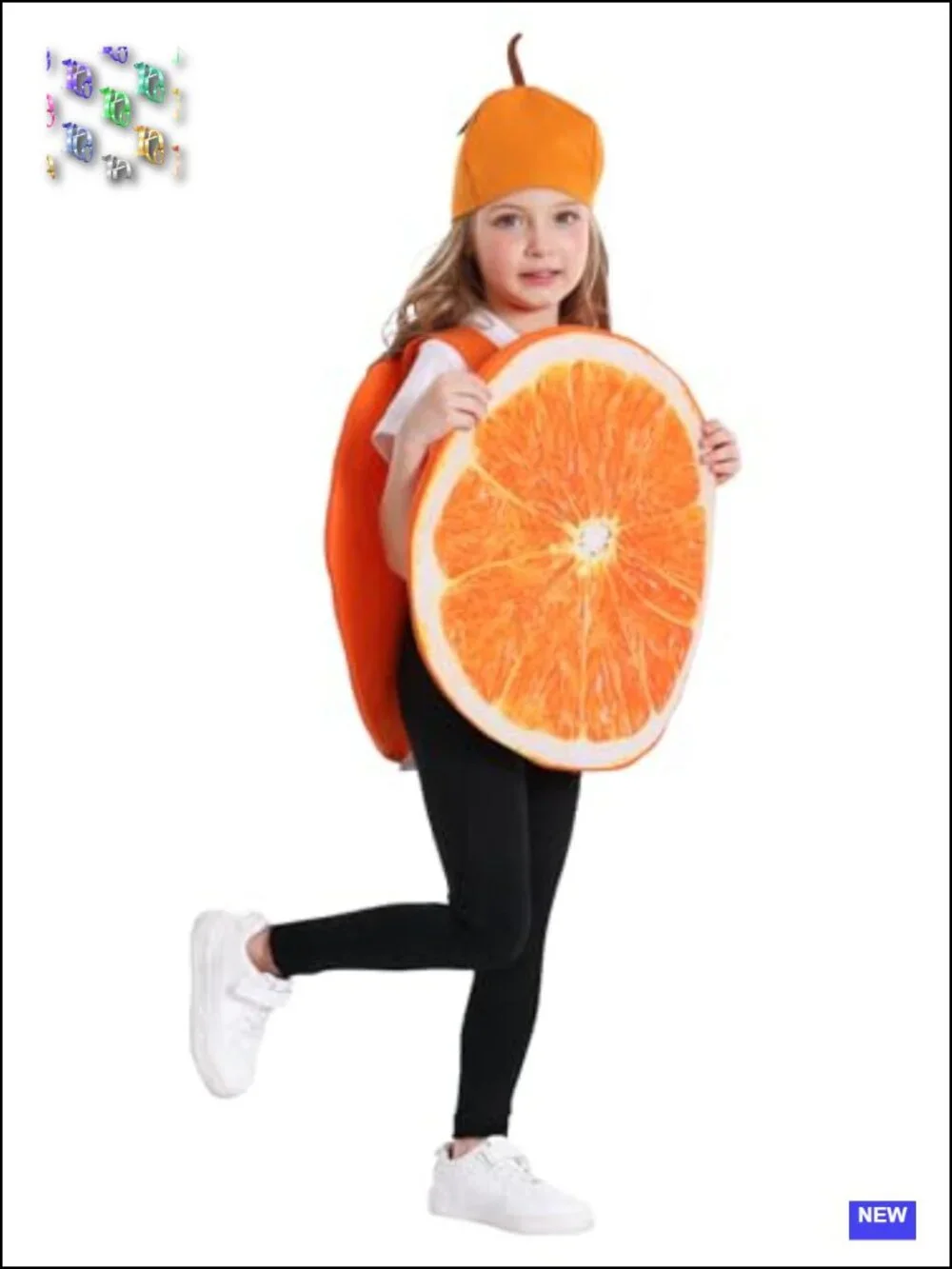 Kids Orange Slice Costume with Hat for 3-5Y